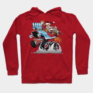 Hot Rod Santa Christmas Cartoon Hoodie